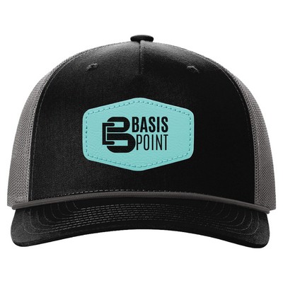 Richardson 112FPR 5-Panel Trucker Hat with Rope w/Leatherette Adhesive Patches or Embroidery
